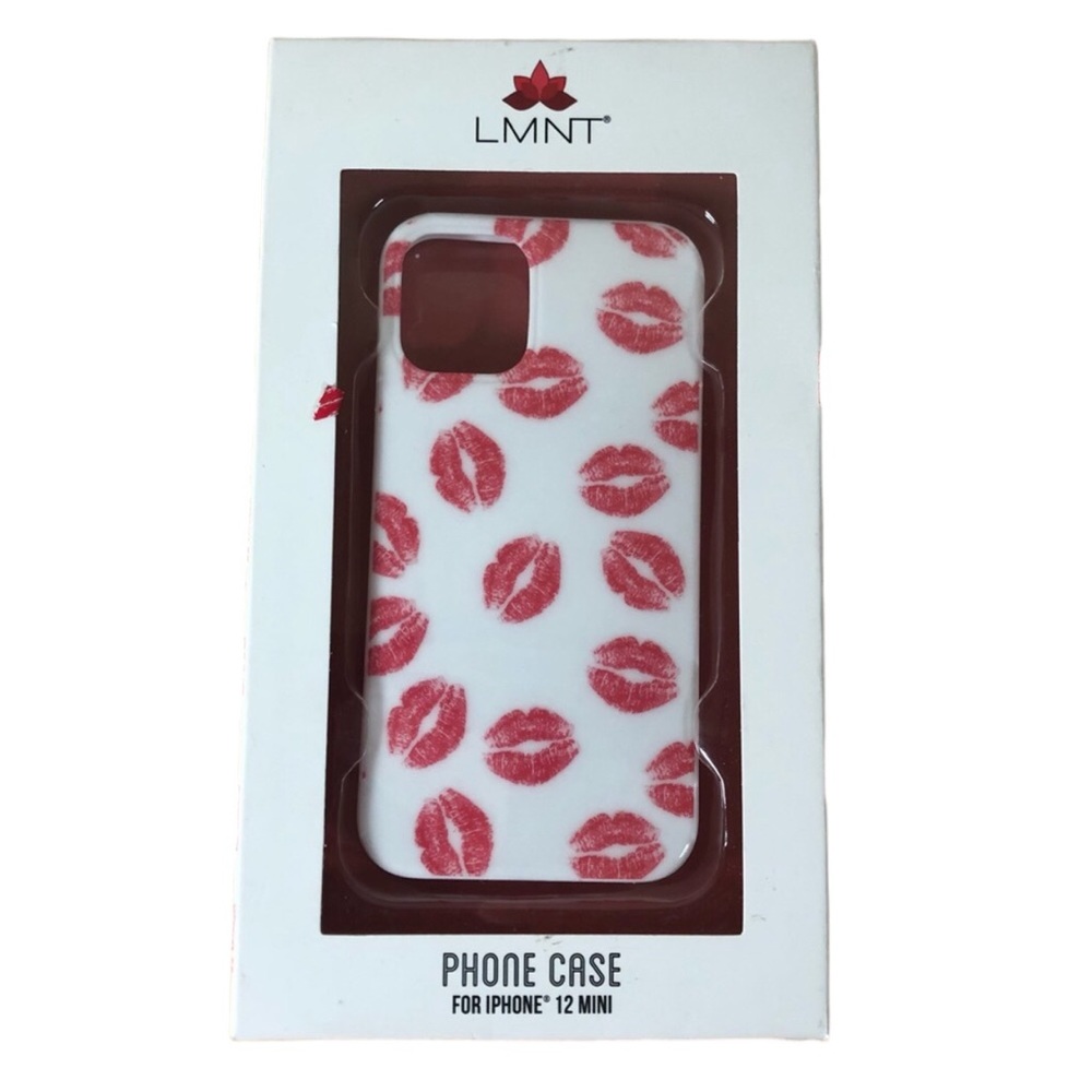 NWT NIB LMNT Nordstrom Lips Red White iPhone 12 Mini 11 Pro Case Lipstick Kiss